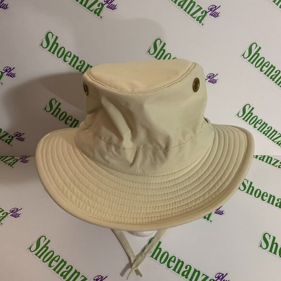Tilley Endurables Hat Brim Self Tie Pocket Beige Khaki Sun Boonie Cap 7 5/8 - Picture 2 of 10